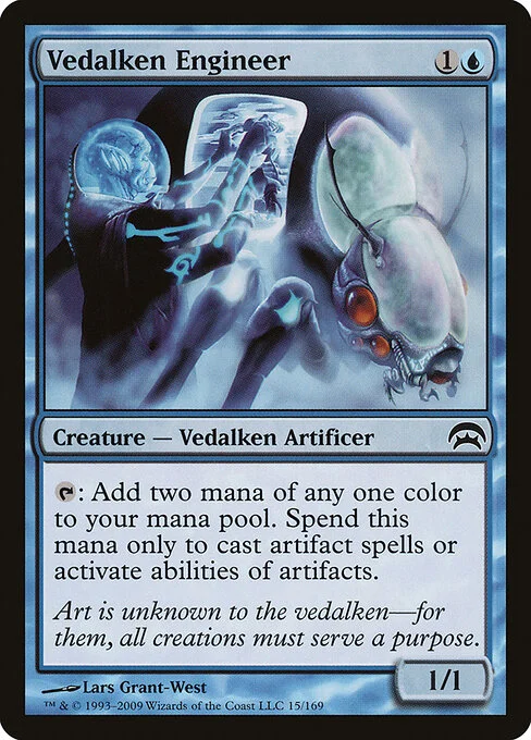 Vedalken Engineer, carta Magic di tipo Creature — Vedalken Artificer illustrata da Lars Grant-West