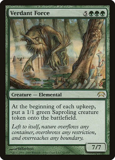 Verdant Force, carta Magic di tipo Creature — Elemental illustrata da DiTerlizzi