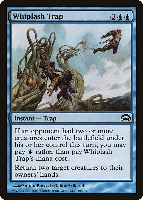 Whiplash Trap, carta Magic di tipo Instant — Trap illustrata da Zoltan Boros & Gabor Szikszai