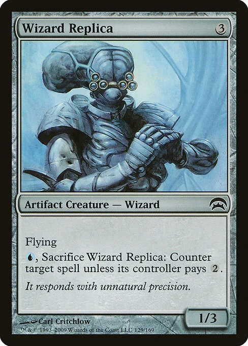 Wizard Replica, carta Magic di tipo Artifact Creature — Wizard illustrata da Carl Critchlow