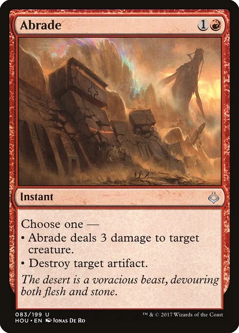 Abrade, carta Magic di tipo Instant illustrata da Jonas De Ro