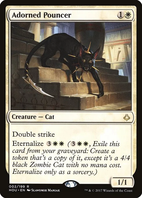 Adorned Pouncer, carta Magic di tipo Creature — Cat illustrata da Slawomir Maniak