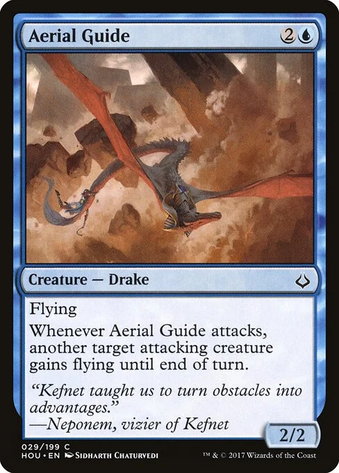 Aerial Guide, carta Magic di tipo Creature — Drake illustrata da Sidharth Chaturvedi