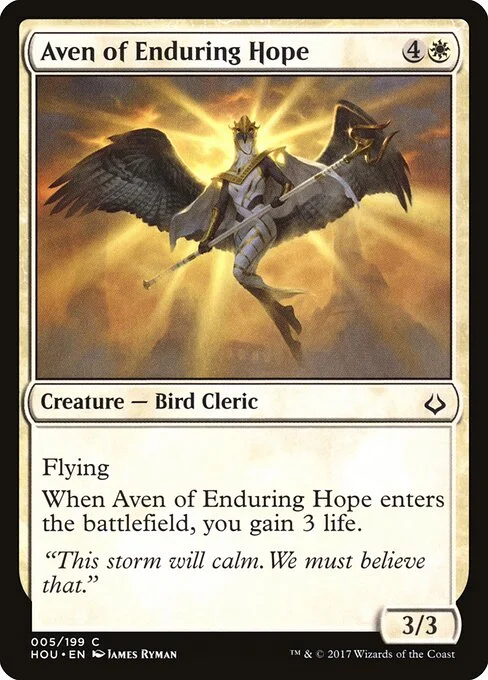 Aven of Enduring Hope, carta Magic di tipo Creature — Bird Cleric illustrata da James Ryman