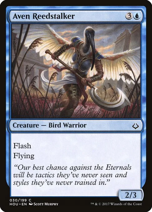 Aven Reedstalker, carta Magic di tipo Creature — Bird Warrior illustrata da Scott Murphy