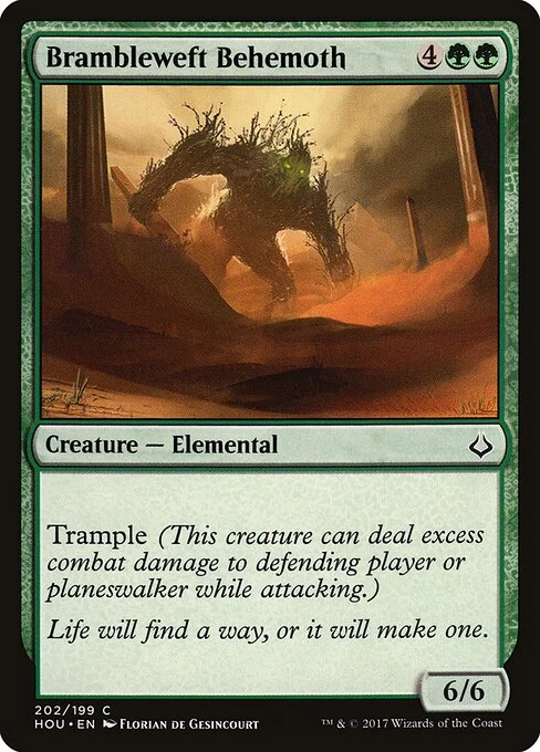 Brambleweft Behemoth, carta Magic di tipo Creature — Elemental illustrata da Florian de Gesincourt