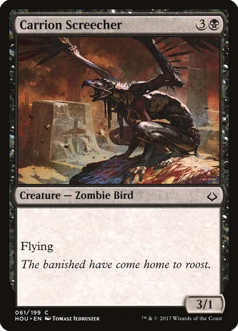 Carrion Screecher, carta Magic di tipo Creature — Zombie Bird illustrata da Tomasz Jedruszek