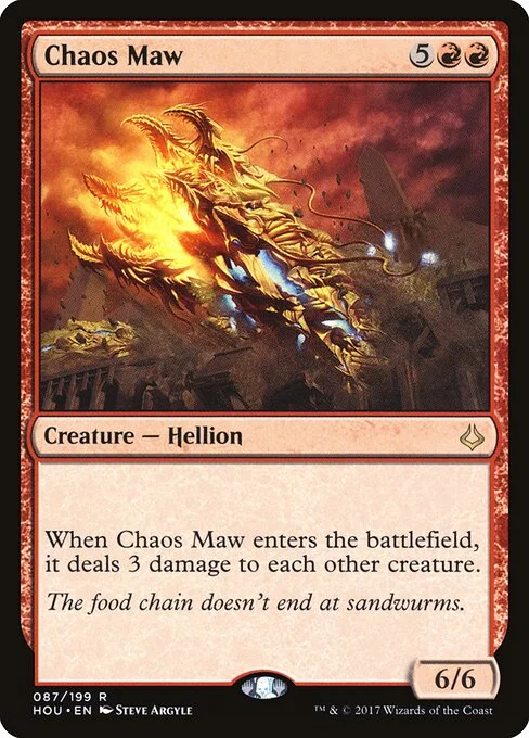 Chaos Maw, carta Magic di tipo Creature — Hellion illustrata da Steve Argyle