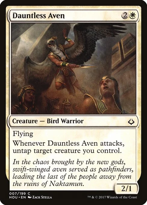 Dauntless Aven, carta Magic di tipo Creature — Bird Warrior illustrata da Zack Stella
