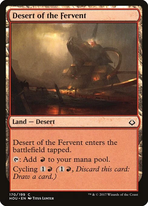 Desert of the Fervent, carta Magic di tipo Land — Desert illustrata da Titus Lunter