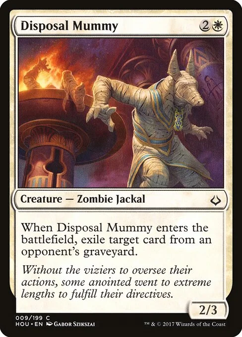Disposal Mummy, carta Magic di tipo Creature — Zombie Jackal illustrata da Gabor Szikszai
