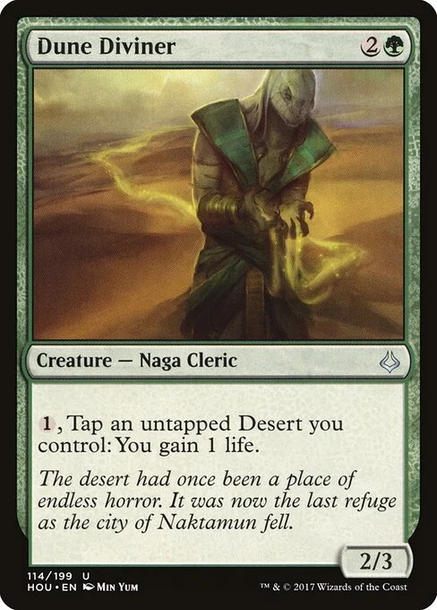 Dune Diviner, carta Magic di tipo Creature — Snake Cleric illustrata da Min Yum