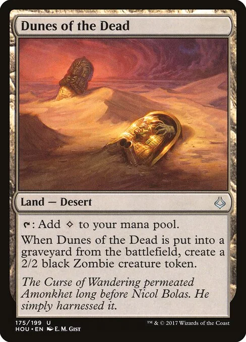 Dunes of the Dead, carta Magic di tipo Land — Desert illustrata da E. M. Gist