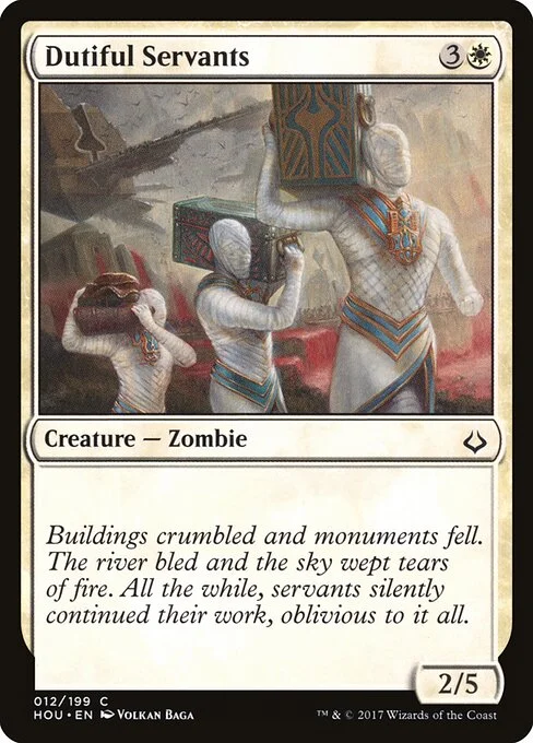 Dutiful Servants, carta Magic di tipo Creature — Zombie illustrata da Volkan Baǵa