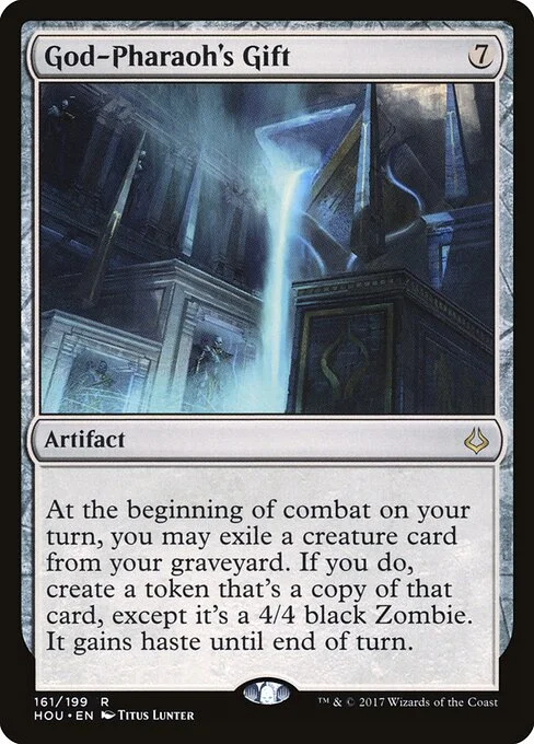 God-Pharaoh's Gift, carta Magic di tipo Artifact illustrata da Titus Lunter