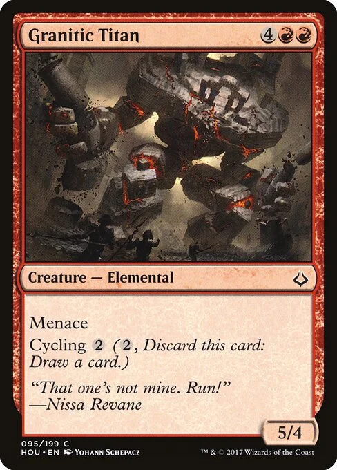 Granitic Titan, carta Magic di tipo Creature — Elemental illustrata da Yohann Schepacz