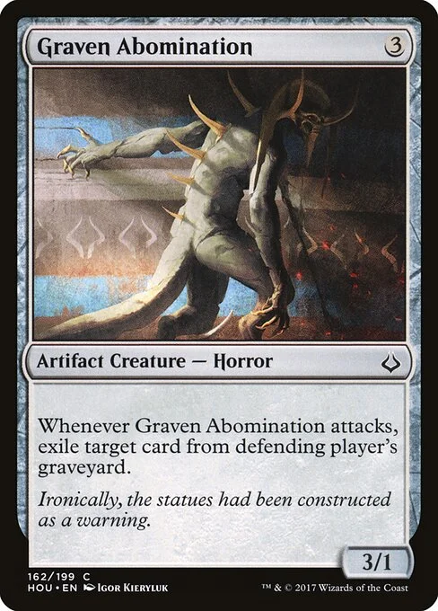 Graven Abomination, carta Magic di tipo Artifact Creature — Horror illustrata da Igor Kieryluk