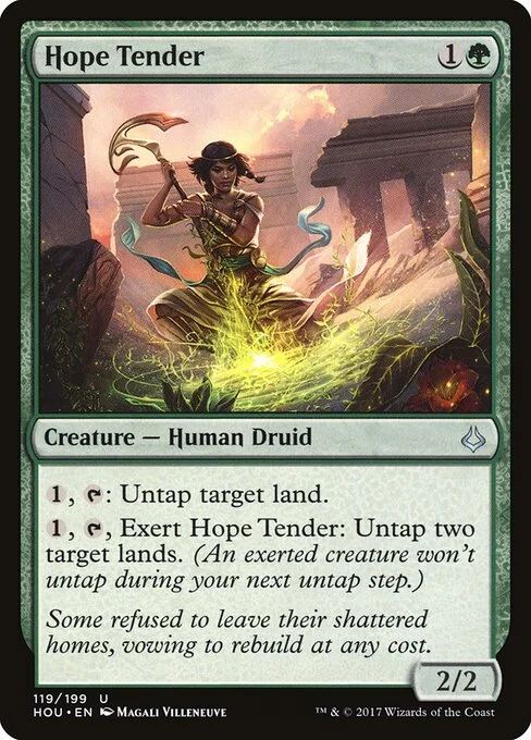Hope Tender, carta Magic di tipo Creature — Human Druid illustrata da Magali Villeneuve