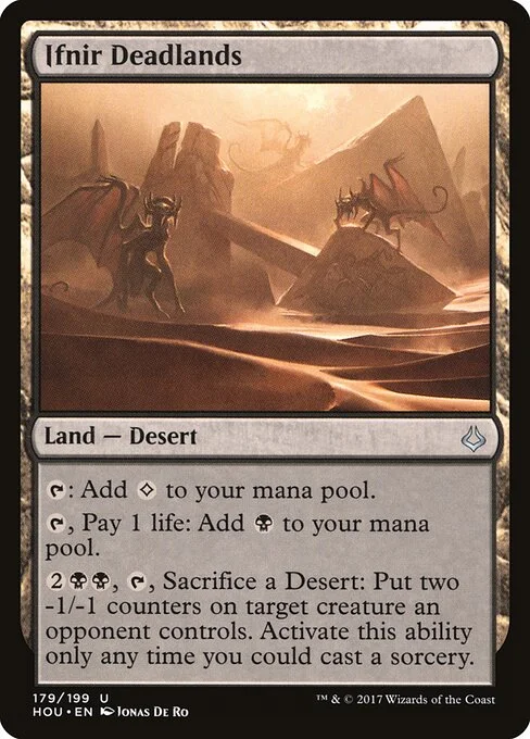 Ifnir Deadlands, carta Magic di tipo Land — Desert illustrata da Jonas De Ro