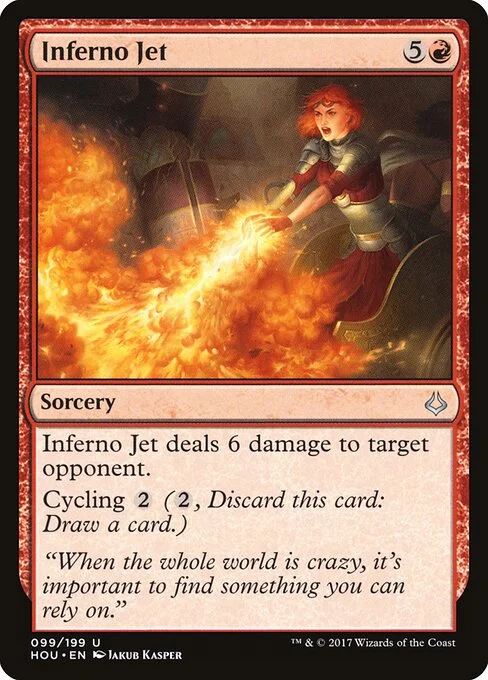 Inferno Jet, carta Magic di tipo Sorcery illustrata da Jakub Kasper