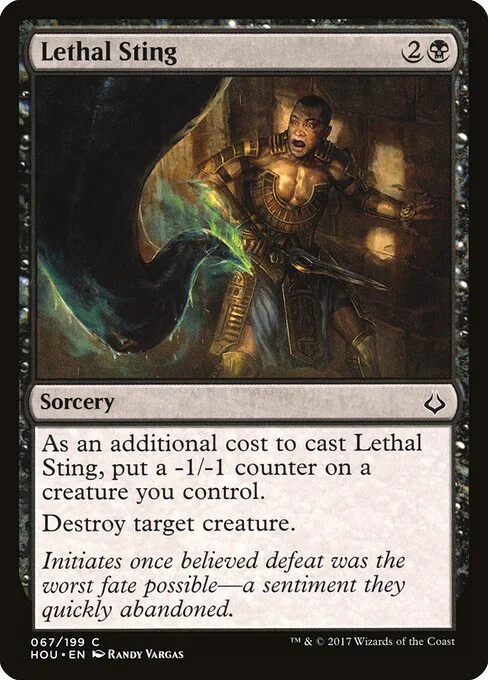 Lethal Sting, carta Magic di tipo Sorcery illustrata da Randy Vargas