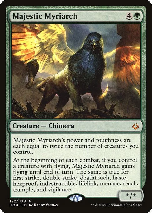 Majestic Myriarch, carta Magic di tipo Creature — Chimera illustrata da Randy Vargas