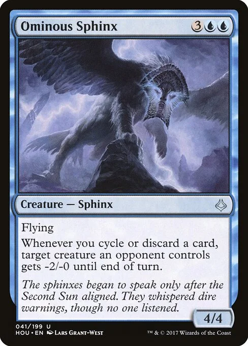 Ominous Sphinx, carta Magic di tipo Creature — Sphinx illustrata da Lars Grant-West