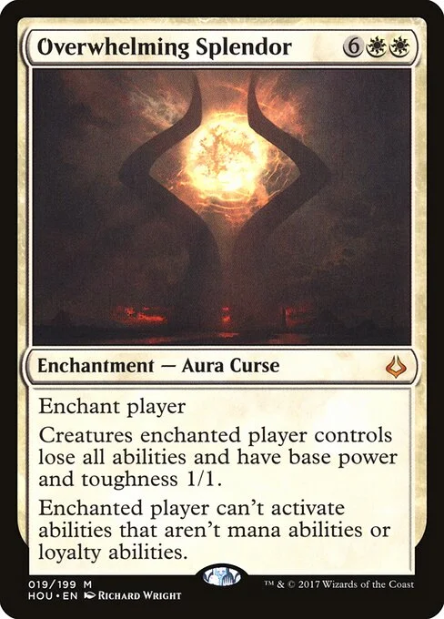 Overwhelming Splendor, carta Magic di tipo Enchantment — Aura Curse illustrata da Richard Wright