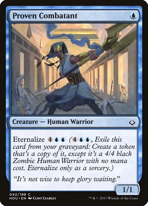 Proven Combatant, carta Magic di tipo Creature — Human Warrior illustrata da Clint Cearley
