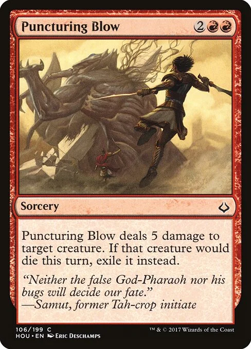 Puncturing Blow, carta Magic di tipo Sorcery illustrata da Eric Deschamps