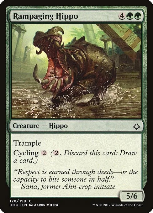 Rampaging Hippo, carta Magic di tipo Creature — Hippo illustrata da Aaron Miller