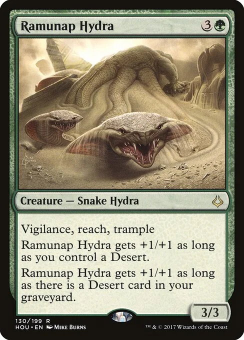 Ramunap Hydra, carta Magic di tipo Creature — Snake Hydra illustrata da Mike Burns