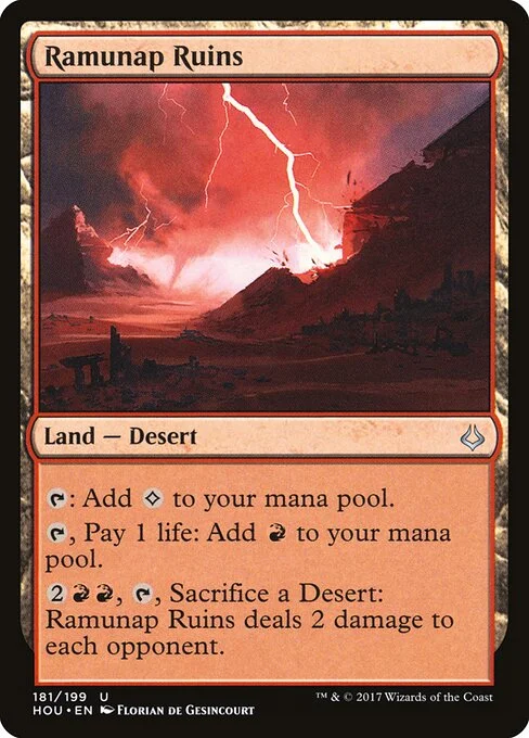 Ramunap Ruins, carta Magic di tipo Land — Desert illustrata da Florian de Gesincourt
