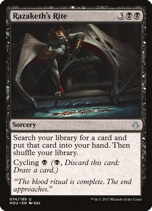 Razaketh's Rite, carta Magic di tipo Sorcery illustrata da Izzy