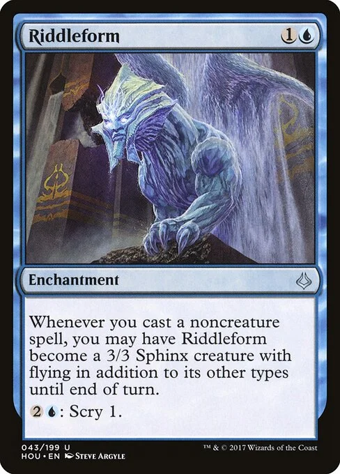 Riddleform, carta Magic di tipo Enchantment illustrata da Steve Argyle