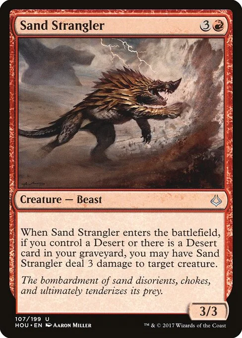 Sand Strangler, carta Magic di tipo Creature — Beast illustrata da Aaron Miller