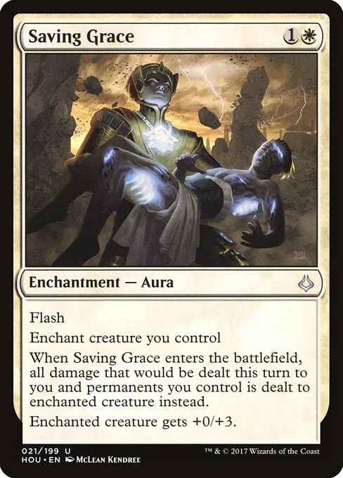 Saving Grace, carta Magic di tipo Enchantment — Aura illustrata da McLean Kendree