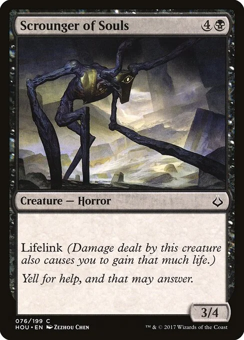 Scrounger of Souls, carta Magic di tipo Creature — Horror illustrata da Zezhou Chen