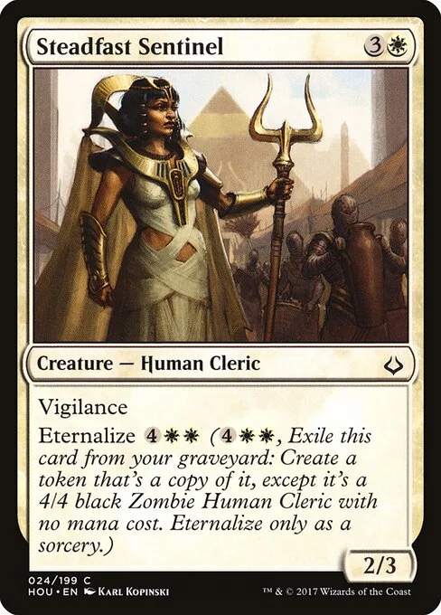 Steadfast Sentinel, carta Magic di tipo Creature — Human Cleric illustrata da Karl Kopinski