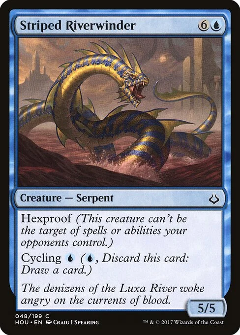 Striped Riverwinder, carta Magic di tipo Creature — Serpent illustrata da Craig J Spearing