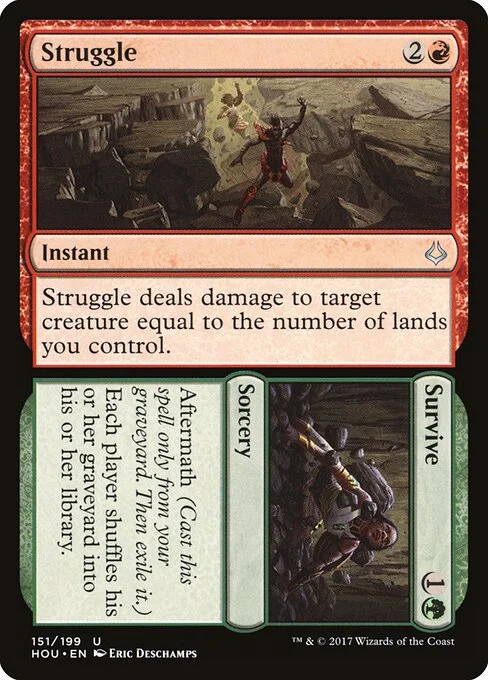 Struggle // Survive, carta Magic di tipo Instant // Sorcery illustrata da Eric Deschamps