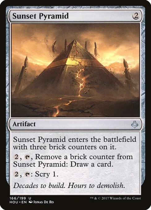 Sunset Pyramid, carta Magic di tipo Artifact illustrata da Jonas De Ro