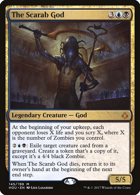 The Scarab God, carta Magic di tipo Legendary Creature — God illustrata da Lius Lasahido