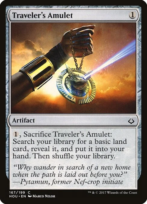 Traveler's Amulet, carta Magic di tipo Artifact illustrata da Marco Nelor