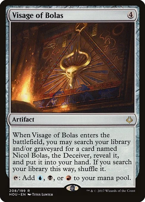 Visage of Bolas, carta Magic di tipo Artifact illustrata da Titus Lunter