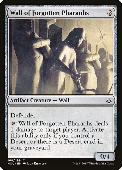 Wall of Forgotten Pharaohs, carta Magic di tipo Artifact Creature — Wall illustrata da Igor Kieryluk