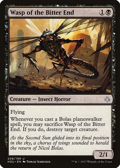 Wasp of the Bitter End, carta Magic di tipo Creature — Insect Horror illustrata da Tomasz Jedruszek