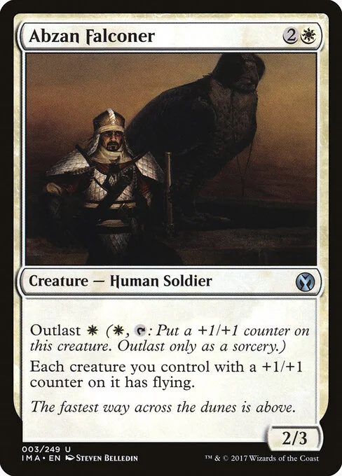 Abzan Falconer, carta Magic di tipo Creature — Human Soldier illustrata da Steven Belledin