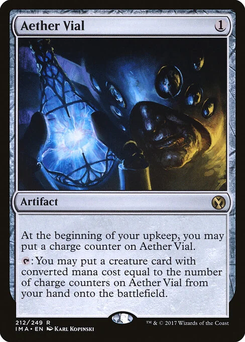 Aether Vial, carta Magic di tipo Artifact illustrata da Karl Kopinski