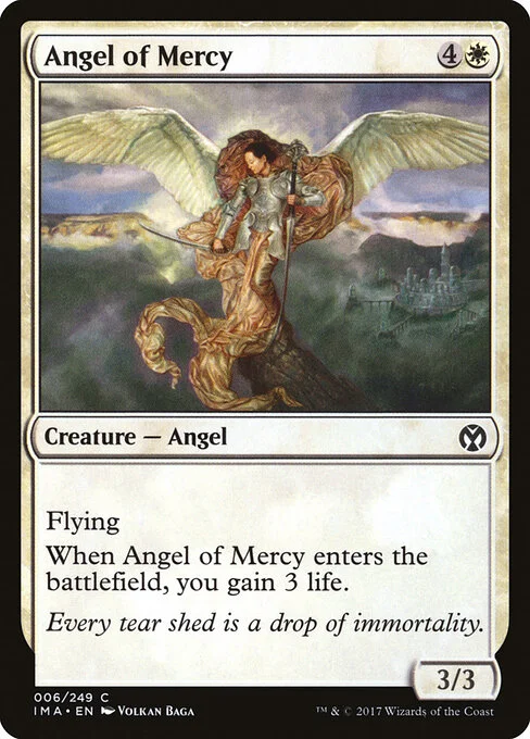 Angel of Mercy, carta Magic di tipo Creature — Angel illustrata da Volkan Baǵa